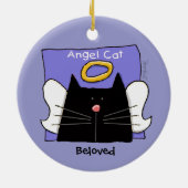 Black Cat Angel Personalize Keramik Ornament (Hinten)
