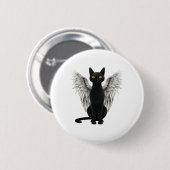Black Cat Angel Wings Button (Vorne & Hinten)