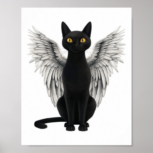 Black Cat Angel Wings Poster (Vorne)
