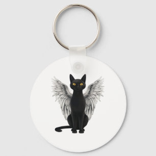 Black Cat Angel Wings Schlüsselanhänger