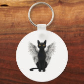 Black Cat Angel Wings Schlüsselanhänger (Vorderseite)
