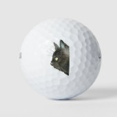 Black Cat Animal Lover Kitty Kitten Pet Golfball (Vorderseite)
