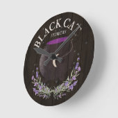 Black Cat Apothecary Runde Wanduhr (Winkel)