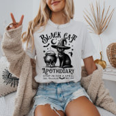 Black Cat Apothecary Wiccan Grimoire Halloween T-Shirt