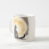 Black Cat Aquarell Kaffeetasse (Vorderseite Links)