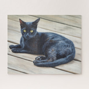 Black Cat Art Big Puzzle