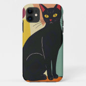 Black Cat Art Case-Mate iPhone Hülle (Rückseite)