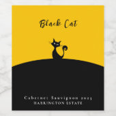 Black Cat Art Custom Wine Labels Weinetikett (Einzelnes Label)