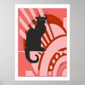 Black Cat Art Deco Poster (Vorne)
