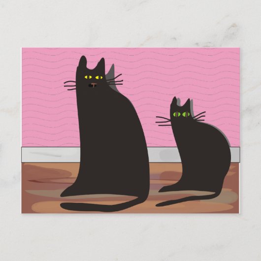 Black Cat Art Geschenke Postkarte (Vorderseite)