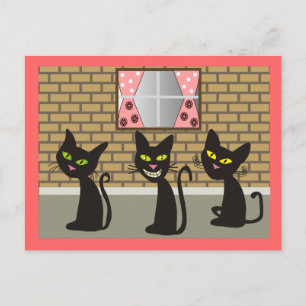 Black Cat Art Gifts "We Three Amigos" Postkarte