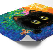 Black Cat Art Mouse Creationarts Poster (Ecke)