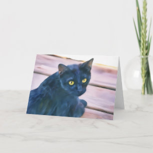 Black Cat Art Note Card Karte