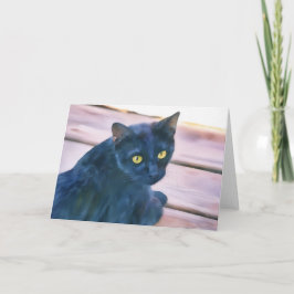 Black Cat Art Note Card Karte