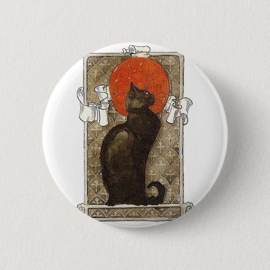 Black Cat - Art Nouveau - Theophile Steinlen Button (Vorderseite)