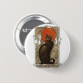 Black Cat - Art Nouveau - Theophile Steinlen Button (Vorne & Hinten)