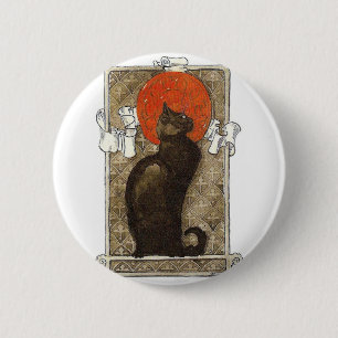 Black Cat - Art Nouveau - Theophile Steinlen Button