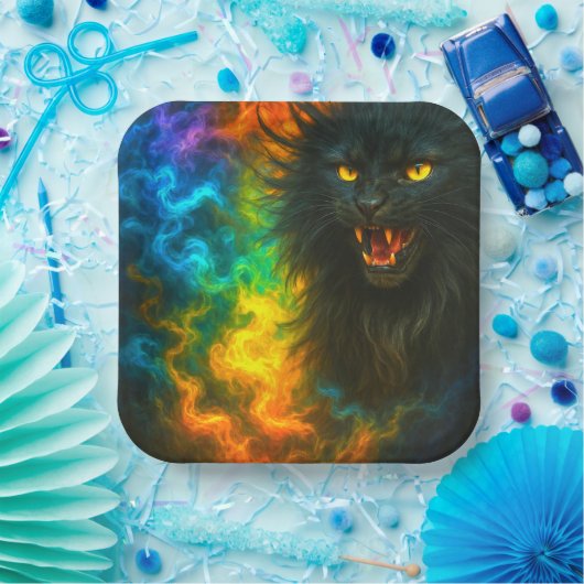 Black Cat Art Pappteller (Party)