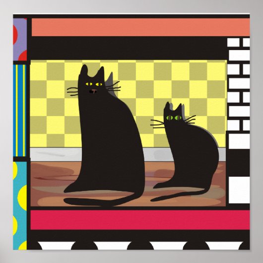 Black Cat Art, "Two Friends" Plakatdruck Poster (Vorne)