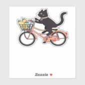 Black Cat auf einem Fahrrad Black Cat Art Classic Aufkleber (Blatt)