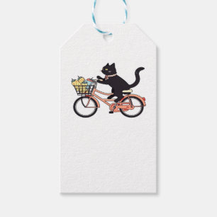 Black Cat auf einem Fahrrad Black Cat Art Classic  Geschenkanhänger