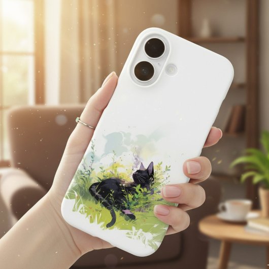 Black Cat auf Grass iPhone 16 Fall Case-Mate iPhone Hülle