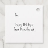 Black Cat auf Imitaten Glitzer Weihnachtsgeschenk- Geschenkanhänger (Rückseite)