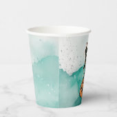 Black Cat auf Pumpkin Halloween Paper Cup Pappbecher (Rechts)