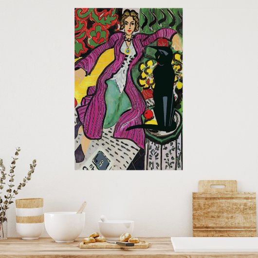 Black Cat auf Vorsitz 2 Poster (Küche)