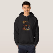 Black Cat Autumn Bicycle Ride Thanksgiving Fall Se Hoodie (Vorne ganz)