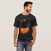 Black Cat Autumn Fall Season Pumpkin Thanksgiving  T-Shirt (Vorne ganz)