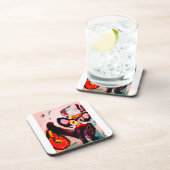 Black cat autumn room  getränkeuntersetzer (Rechte Seite)