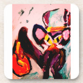 Black cat autumn room getränkeuntersetzer (Vorderseite)