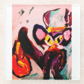 Black cat autumn room glasuntersetzer (Vorderseite)