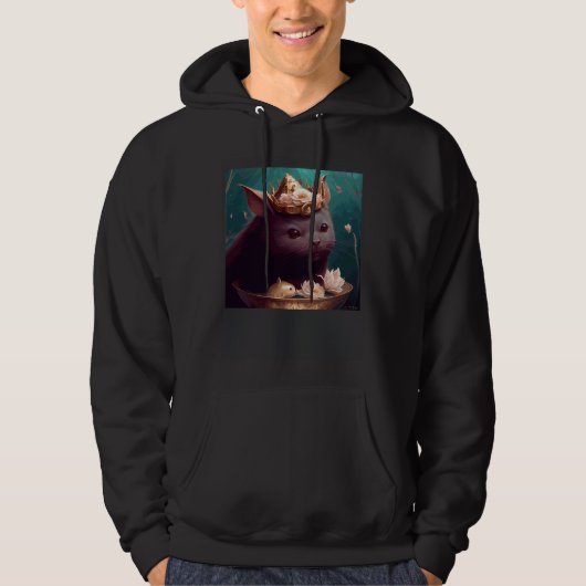 Black Cat Axolotl Chocolate Hoodie (Vorderseite)