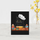 Black Cat Baking Because Murder Is Wrong Cat Lover Karte (Gelbe Blume)