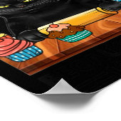 Black Cat Baking Because Murder Is Wrong Cat Lover Poster (Ecke)