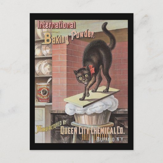 Black Cat Baking Soda Buffalo New York Postkarte (Vorderseite)