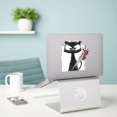 Black Cat Baseball Horror Halloween Aufkleber (Laptop auf Schreibtisch)