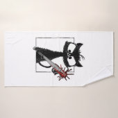 Black Cat Baseball Horror Halloween Badehandtuch (Badehandtuch)