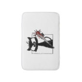 Black Cat Baseball Horror Halloween Badematte (Vorderseite Vertikal)