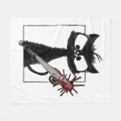 Black Cat Baseball Horror Halloween Fleecedecke (Vorderseite (Horizontal))