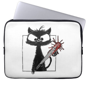 Black Cat Baseball Horror Halloween Laptopschutzhülle