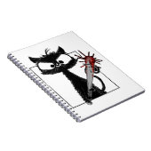 Black Cat Baseball Horror Halloween Notizblock (Rechte Seite)