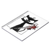 Black Cat Baseball Horror Halloween Notizblock (Linke Seite)