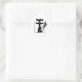 Black Cat Baseball Horror Halloween Runder Aufkleber (Tasche)