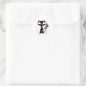 Black Cat Baseball Horror Halloween Runder Aufkleber (Tasche)