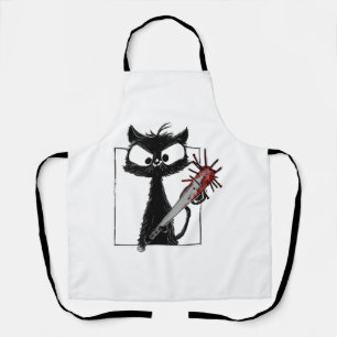 Black Cat Baseball Horror Halloween Schürze