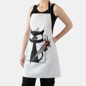 Black Cat Baseball Horror Halloween Schürze (InSitu)