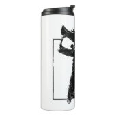 Black Cat Baseball Horror Halloween Thermosbecher (Nach links gedreht)